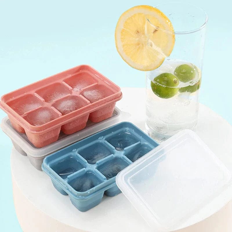 3 6-komorowe plastikowe tacki na kostki lodu z pokrywkami Tytuł domyślny Cuisine Pratique Polska