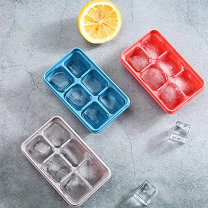 3 6-komorowe plastikowe tacki na kostki lodu z pokrywkami Tytuł domyślny Cuisine Pratique Polska
