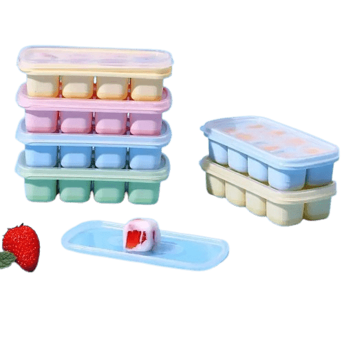 8-komorowa silikonowa tacka na kostki lodu z pokrywką Cuisine Pratique Polska