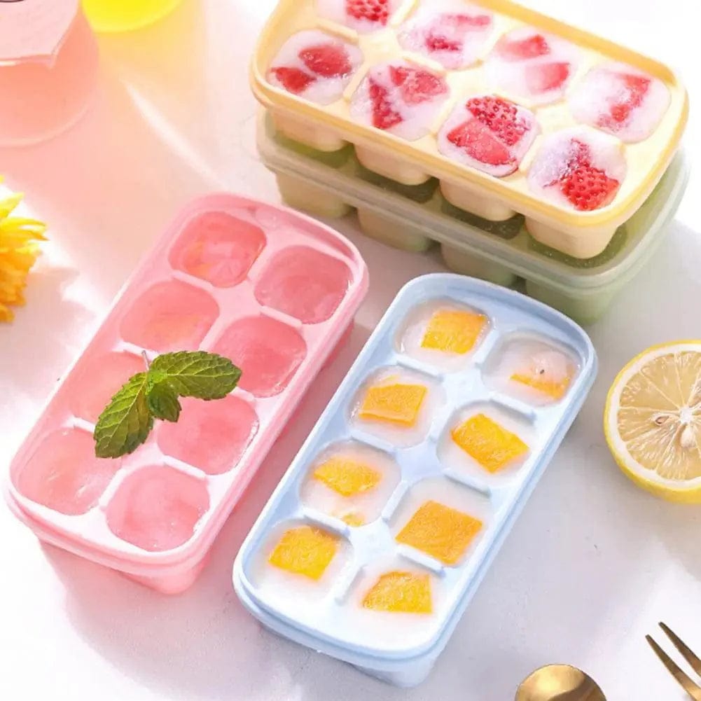 8-komorowa silikonowa tacka na kostki lodu z pokrywką Cuisine Pratique Polska
