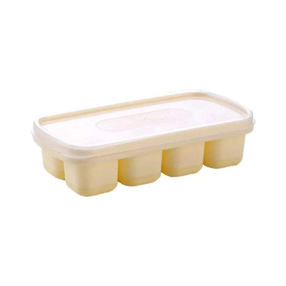8-komorowa silikonowa tacka na kostki lodu z pokrywką Żółty Cuisine Pratique Polska