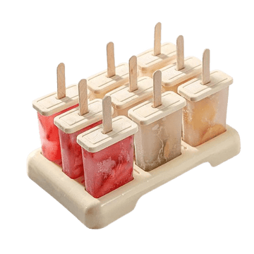 9 Domowe foremki do lodów z plastikowymi patyczkami Kremowa biel Cuisine Pratique Polska
