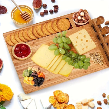 Bambusowa deska do krojenia i nóż do sera - idealne do owoców, sera i masła - doskonały prezent na Dzień Ojca i Matki Cuisine Pratique Polska