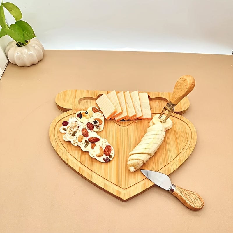 Bambusowa deska do krojenia i nóż do sera - idealne do owoców, sera i masła - doskonały prezent na Dzień Ojca i Matki Cuisine Pratique Polska