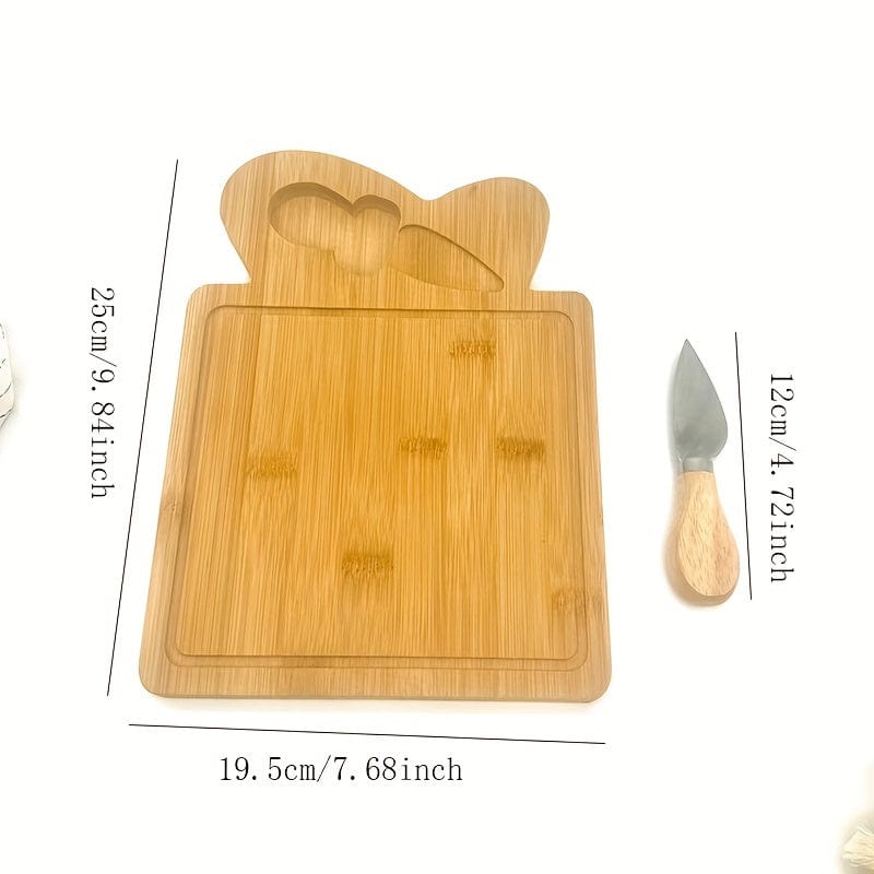 Bambusowa deska do krojenia i nóż do sera - idealne do owoców, sera i masła - doskonały prezent na Dzień Ojca i Matki Cuisine Pratique Polska