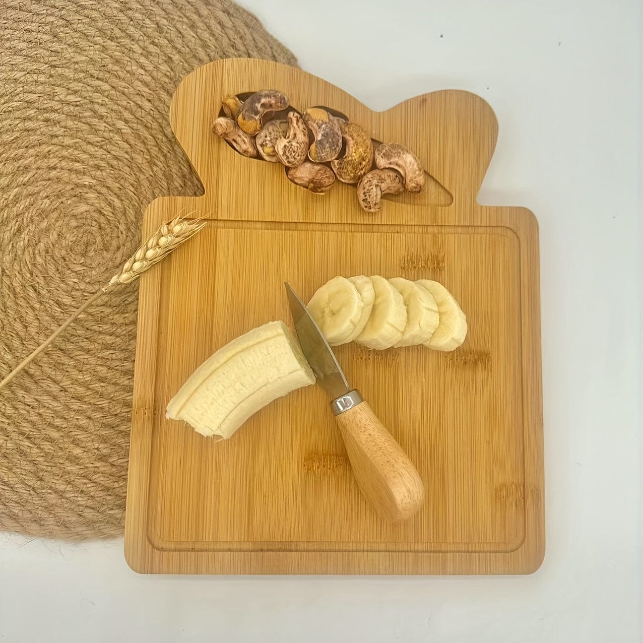 Bambusowa deska do krojenia i nóż do sera - idealne do owoców, sera i masła - doskonały prezent na Dzień Ojca i Matki Cuisine Pratique Polska
