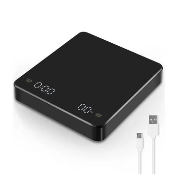 Cyfrowa waga do kawy z zegarem i wyświetlaczem LED USB Espresso 3 kg Maks. waga 0,1 g Dokładność w Oz/ml/g CHINY / 3 kg / czarny Cuisine Pratique Polska