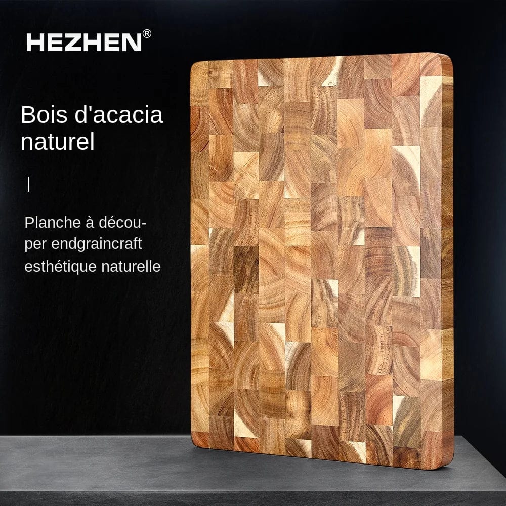 Dwustronna deska do krojenia z drewna akacjowego premium, odsączająca i odporna na wilgoć - Ekologiczna kuchnia 400x258x26mm Cuisine Pratique Polska