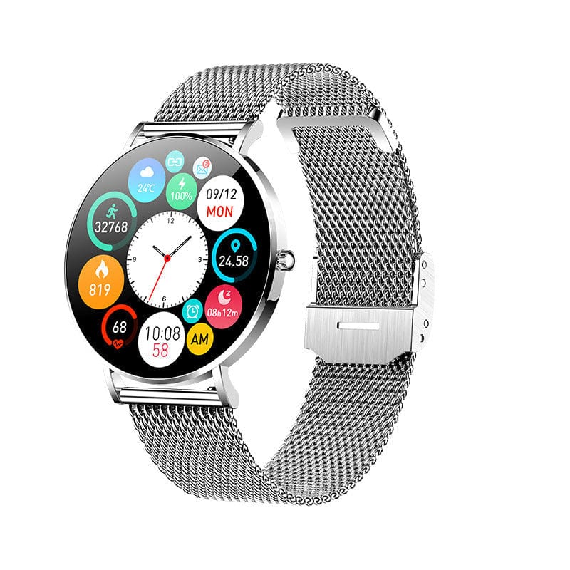 Elegancki zegarek Connected Watch dla kobiet Srebrna bransoletka z siatki Cuisine Pratique Polska