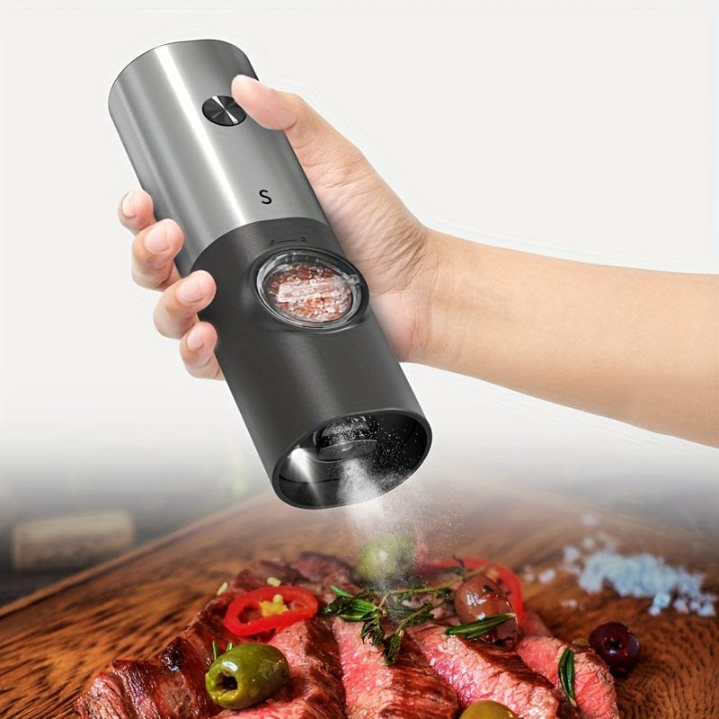 Elektryczny młynek do soli i pieprzu z podstawką do przechowywania, zestaw 2, LED, PANCERKA Cuisine Pratique Polska