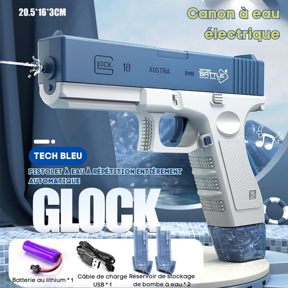 Elektryczny pistolet na wodę AquaBlast Super Power Niebieski / Mała ładowarka / USB Cuisine Pratique Polska