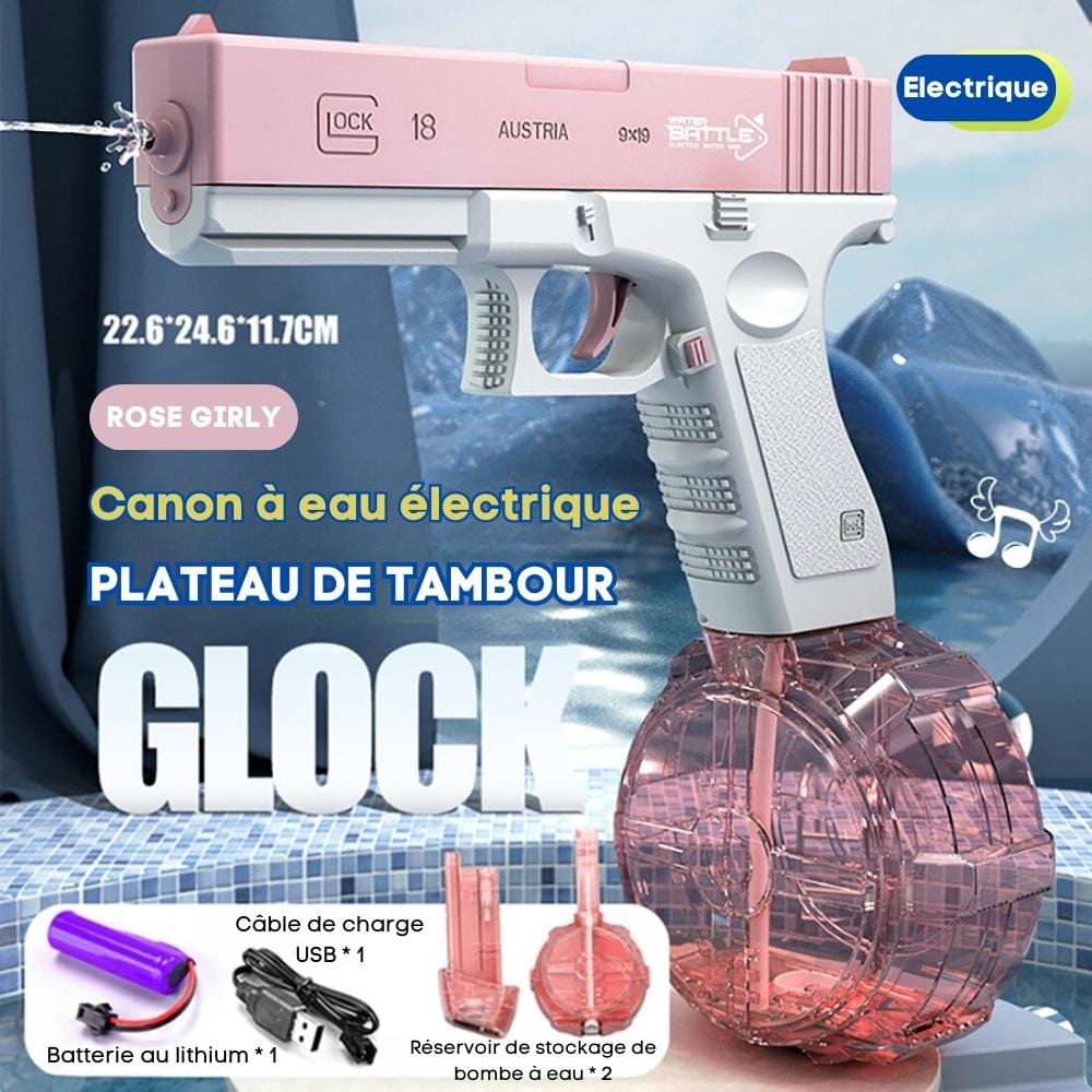 Elektryczny pistolet na wodę AquaBlast Super Power Róża / Duża ładowarka / USB Cuisine Pratique Polska