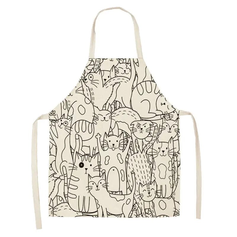 Fartuch kuchenny Cute Kitten Japanese Print Linen Cotton Meow Tytuł domyślny Cuisine Pratique Polska