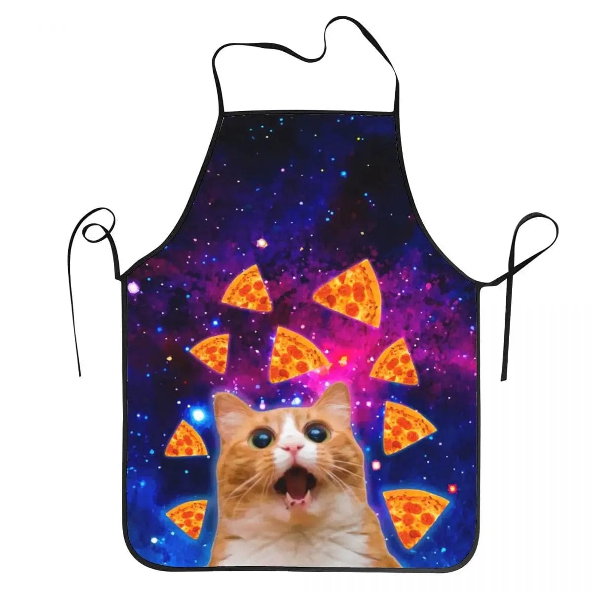 Fartuch kuchenny unisex Space Pizza Cat Meme dla szefów kuchni - zabawny i oryginalny! Cuisine Pratique Polska