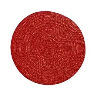 Indywidualna okrągła mata winylowa do dekoracji stołu, zestaw 1 szt. Czerwony / 30 cm / Okrągły Cuisine Pratique Polska