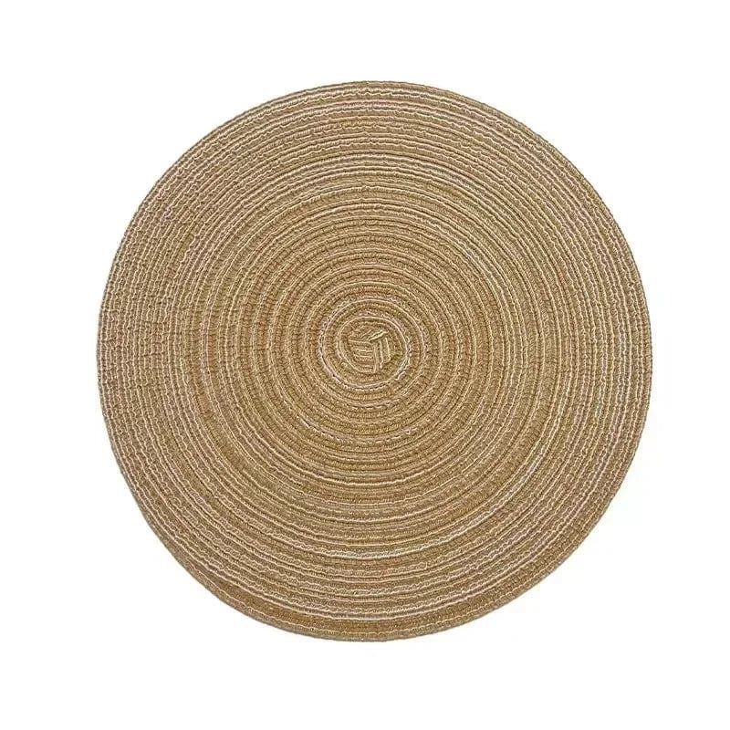 Indywidualna okrągła mata winylowa do dekoracji stołu, zestaw 1 szt. Khaki / 30 cm / Okrągły Cuisine Pratique Polska