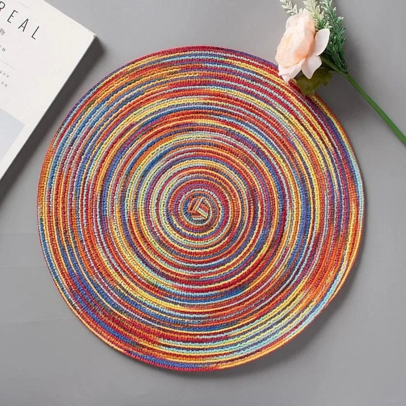 Indywidualna okrągła mata winylowa do dekoracji stołu, zestaw 1 szt. Mixed Red / 30 cm / Okrągły Cuisine Pratique Polska