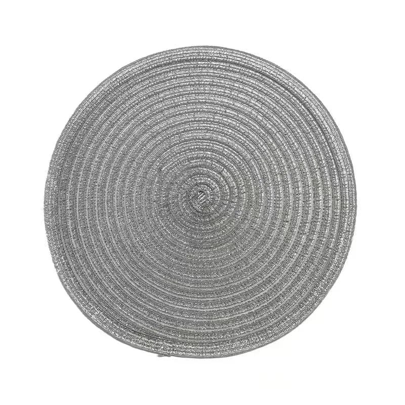 Indywidualna okrągła mata winylowa do dekoracji stołu, zestaw 1 szt. Srebro / 30 cm / Okrągły Cuisine Pratique Polska