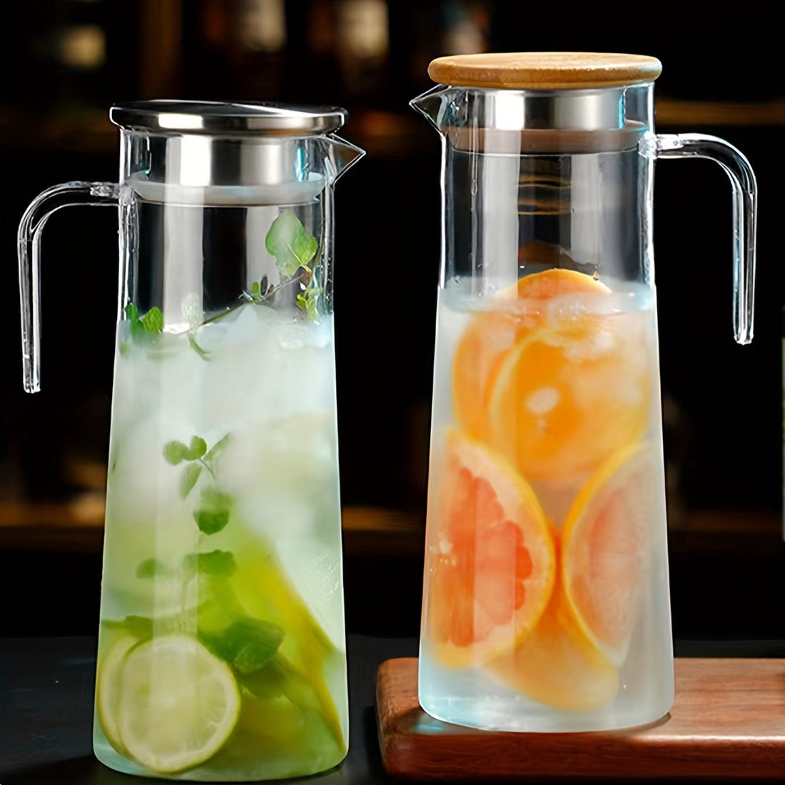 Karafka na sok z pokrywką, 1600 ml/2000 ml, plastikowa, do Bubble Tea i innych letnich napojów. Cuisine Pratique Polska