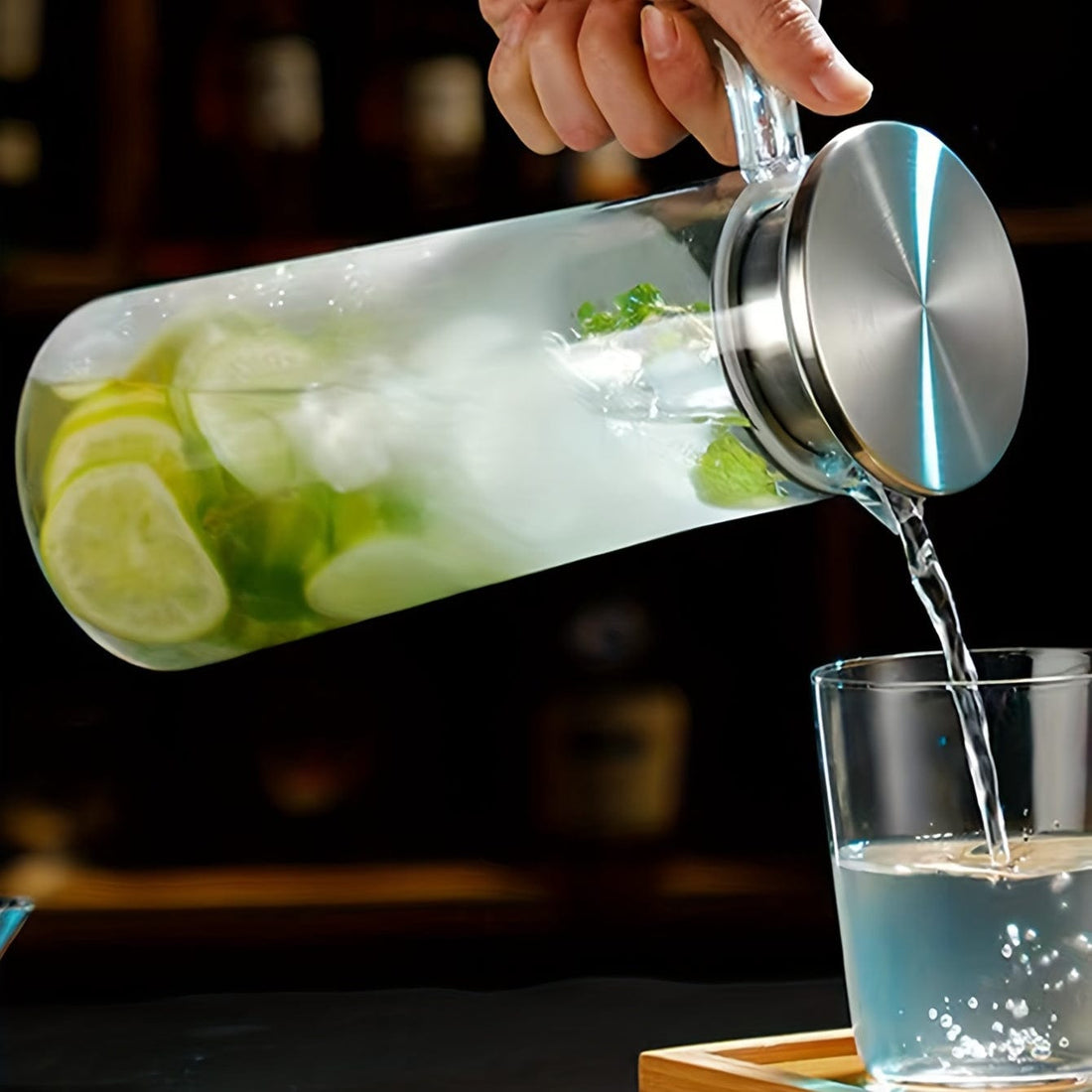 Karafka na sok z pokrywką, 1600 ml/2000 ml, plastikowa, do Bubble Tea i innych letnich napojów. Cuisine Pratique Polska