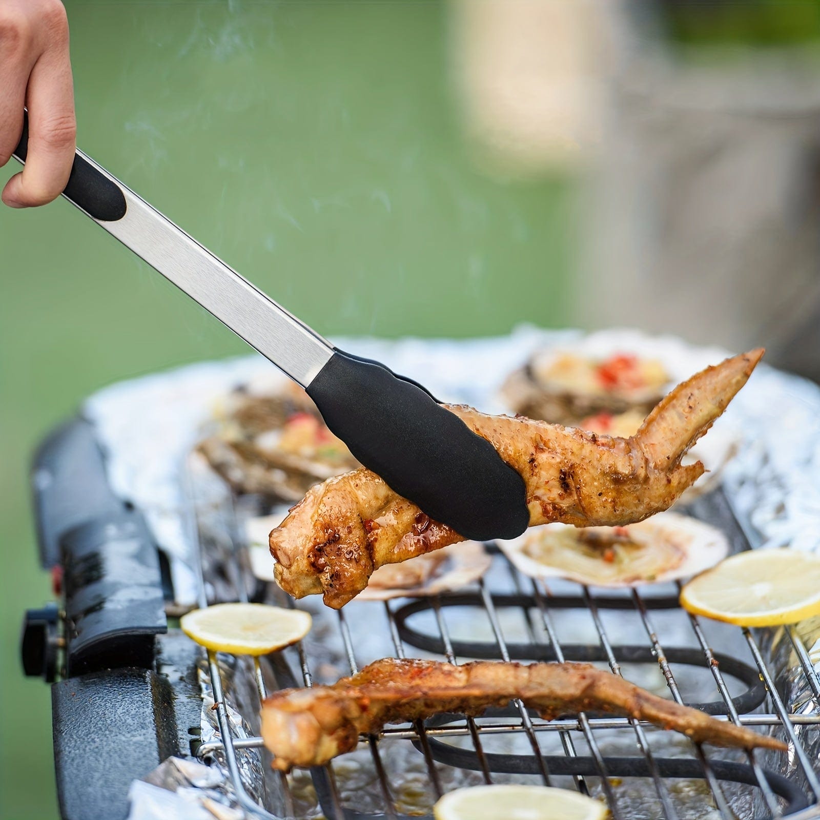 Klapka kuchenna ze stali nierdzewnej z czarnymi silikonowymi końcówkami Cuisine Pratique Polska