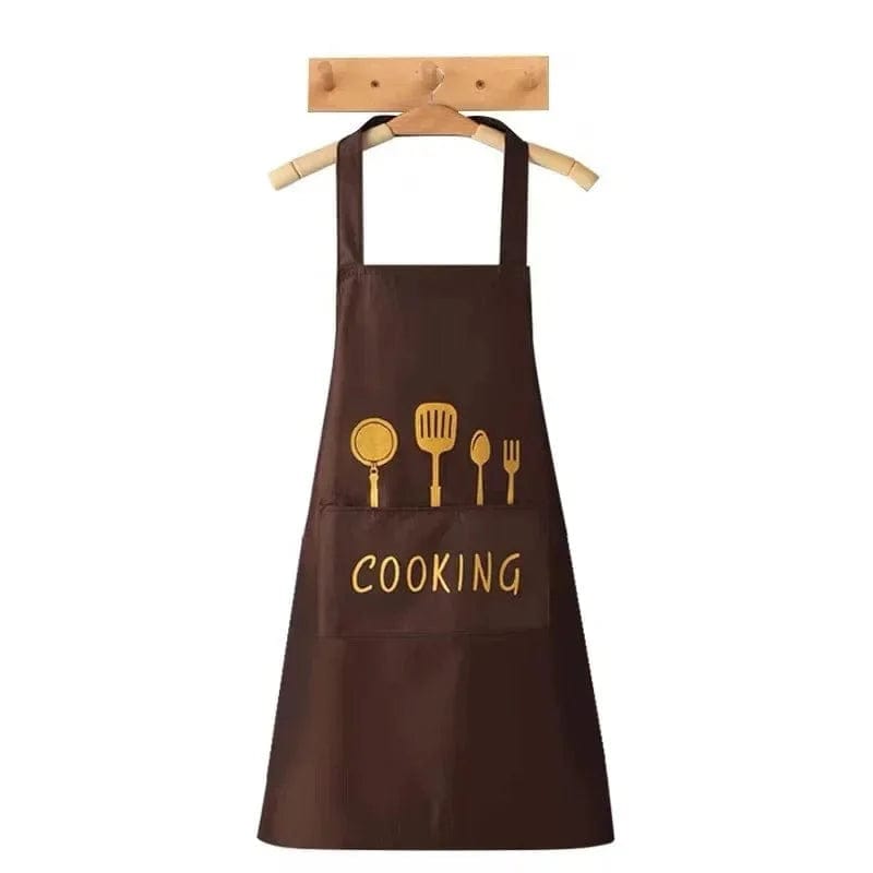 Klasyczny wodoodporny fartuch kuchenny "Cooking" z PVC Brązowy Cuisine Pratique Polska