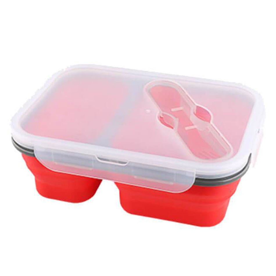 Kompaktowy, składany pojemnik na lunch z podwójną komorą Czerwony Cuisine Pratique Polska