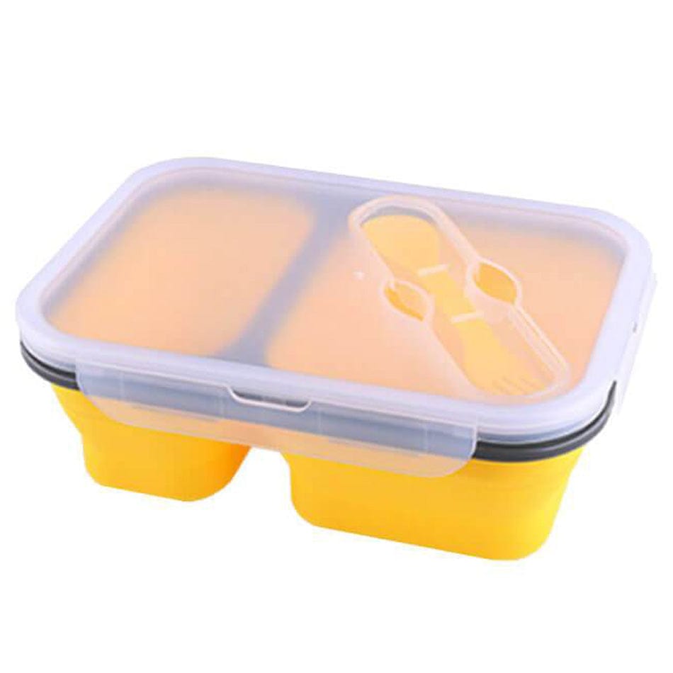 Kompaktowy, składany pojemnik na lunch z podwójną komorą Żółty Cuisine Pratique Polska