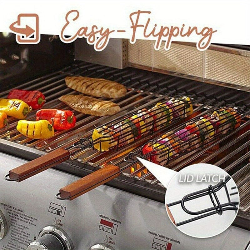 Kosz do grillowania kebabów z nieprzywierającej stali nierdzewnej - do hot dogów i kiełbasek - przenośny i praktyczny grill Cuisine Pratique Polska