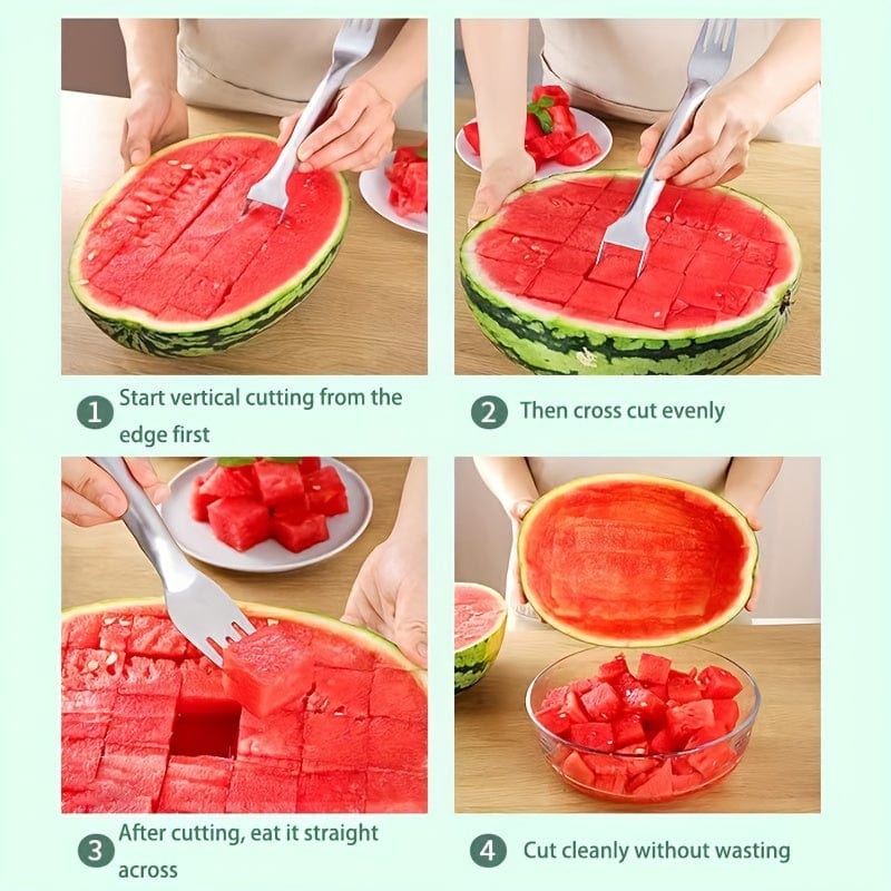 Krajalnica i wykrawacz do arbuza ze stali nierdzewnej - narzędzie kuchenne 2 w 1 do łatwego krojenia owoców i warzyw 1szt. Cuisine Pratique Polska