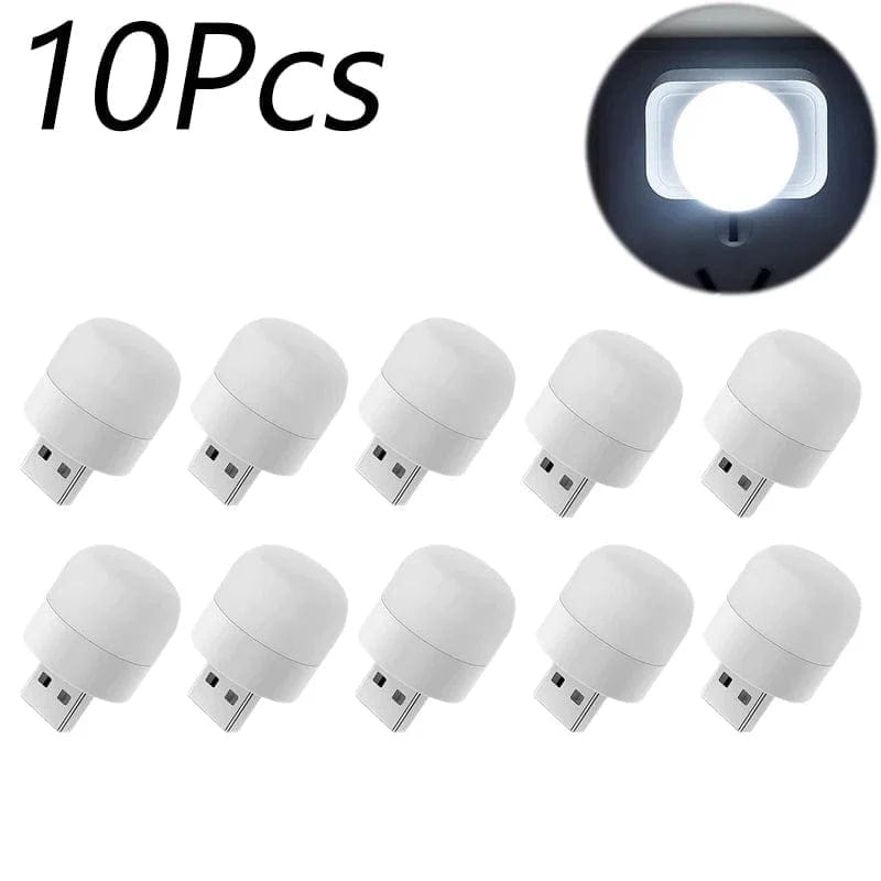 Mini lampka USB do czytania Ciepła biel Akumulator 1-10 szt. 10szt Biały Cuisine Pratique Polska