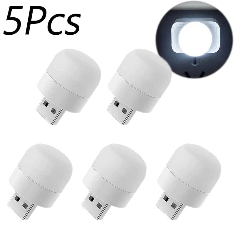 Mini lampka USB do czytania Ciepła biel Akumulator 1-10 szt. 5szt Biały Cuisine Pratique Polska