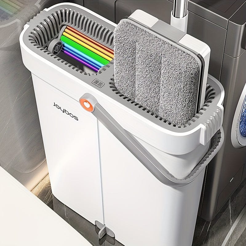 Mop ze ściągaczką bez użycia rąk i tęczową skrobaczką - Wielofunkcyjne sprzątanie głównych pomieszczeń - Trwałe materiały 【33cm】 1 mop + 1 wiadro + 2 mopy Cuisine Pratique Polska