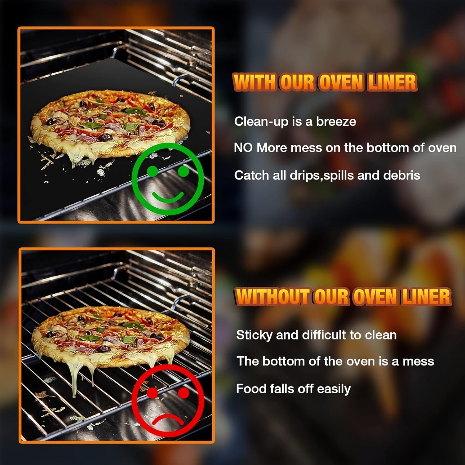 Nieprzywierająca mata do piekarnika XL, zestaw 2 - Uniwersalne nieprzywierające akcesorium kuchenne - PVC - PM50281 2szt. Cuisine Pratique Polska