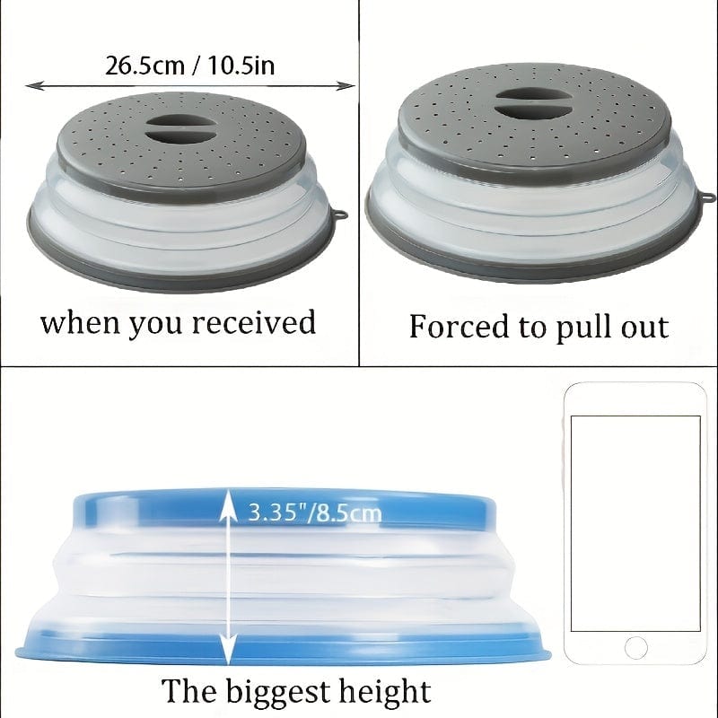 Okrągła, wentylowana, składana osłona kuchenki mikrofalowej z uchwytem, zmywalny filtr żywności, przybory kuchenne Cuisine Pratique Polska