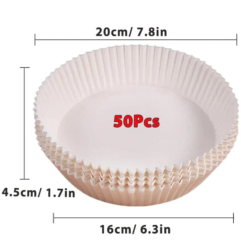 Papier do smażenia na powietrzu, 100/50 sztuk, 16 cm, okrągły, biały/brązowy : Ekologiczne akcesoria kuchenne Biały 50szt-16cm Cuisine Pratique Polska