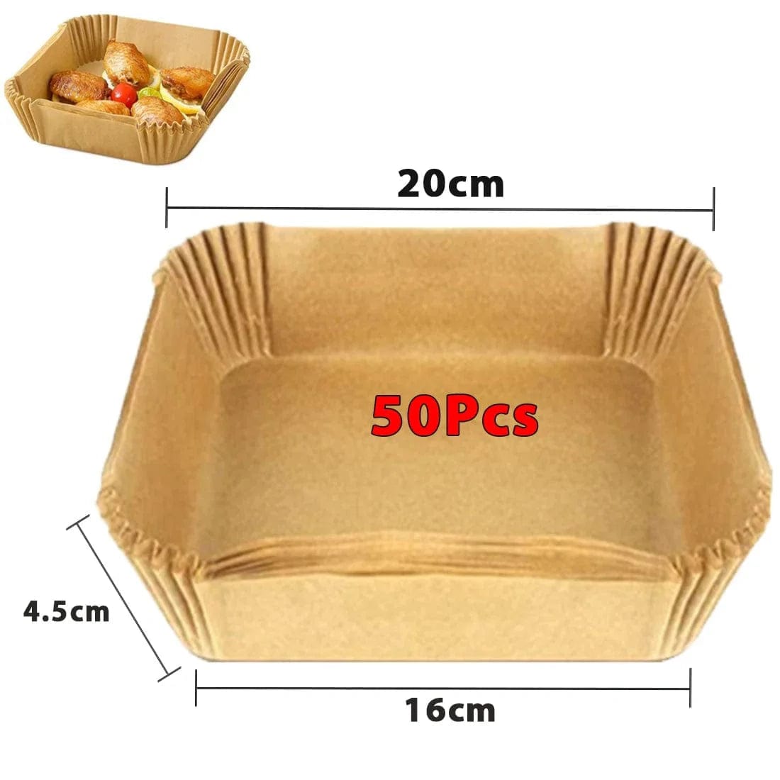 Papier do smażenia na powietrzu, 100/50 sztuk, 16 cm, okrągły, biały/brązowy : Ekologiczne akcesoria kuchenne Brązowy 50szt-16cm Pro Cuisine Pratique Polska