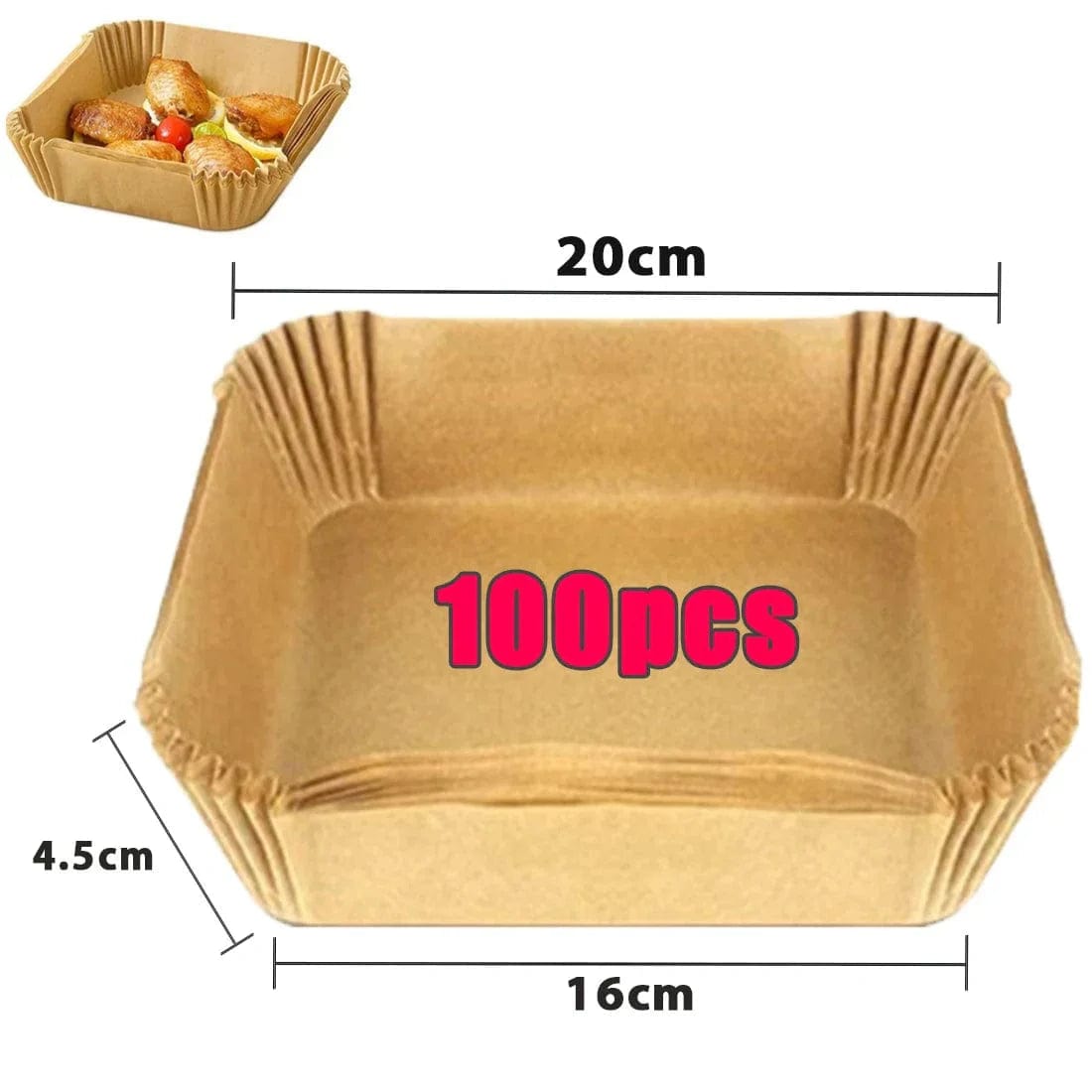 Papier do smażenia na powietrzu, 100/50 sztuk, 16 cm, okrągły, biały/brązowy : Ekologiczne akcesoria kuchenne Brown 100Pc-16cm Pro Cuisine Pratique Polska