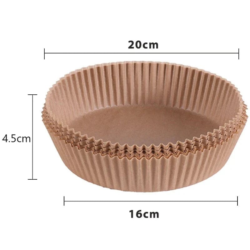 Papier do smażenia na powietrzu, 100/50 sztuk, 16 cm, okrągły, biały/brązowy : Ekologiczne akcesoria kuchenne Cuisine Pratique Polska