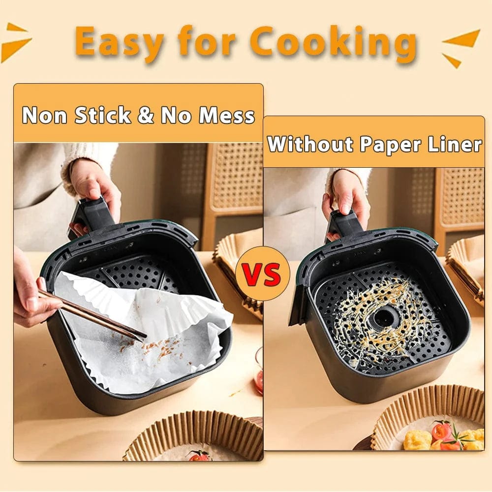 Papier do smażenia na powietrzu, 100/50 sztuk, 16 cm, okrągły, biały/brązowy : Ekologiczne akcesoria kuchenne Cuisine Pratique Polska