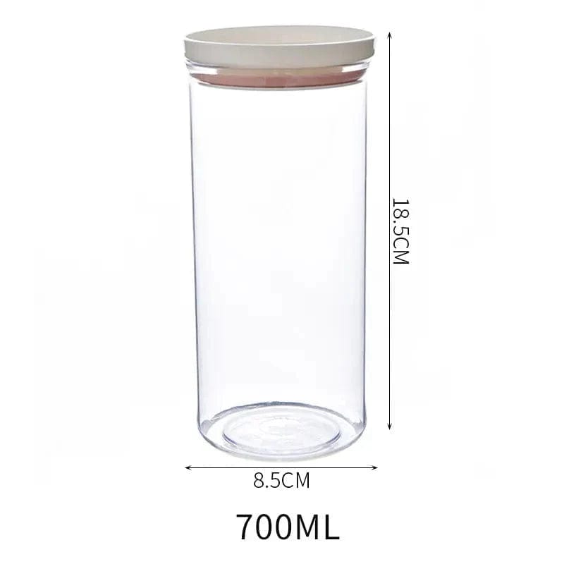 Przezroczyste hermetyczne puszki z kolorowym zamknięciem 700 ml / Delikatny róż Cuisine Pratique Polska