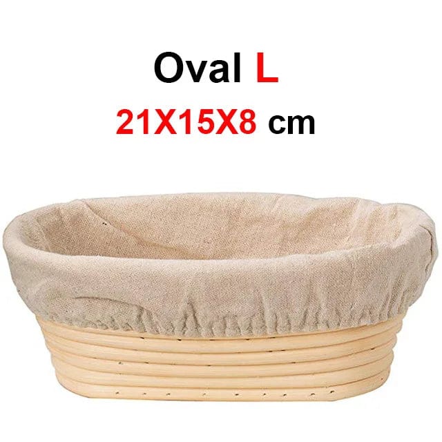 Rattanowy kosz do garowania chleba rzemieślniczego - Zestaw 2 sztuk - Certyfikat CE / CIQ / EEC / LFGB / SGS Owalny 21X15X8 Cuisine Pratique Polska