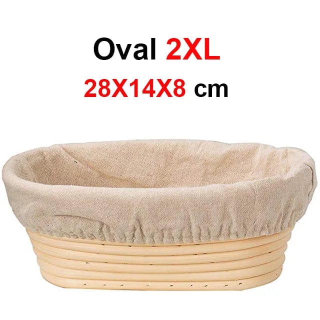 Rattanowy kosz do garowania chleba rzemieślniczego - Zestaw 2 sztuk - Certyfikat CE / CIQ / EEC / LFGB / SGS Owalny 28X14X8 Cuisine Pratique Polska