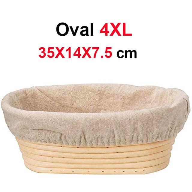 Rattanowy kosz do garowania chleba rzemieślniczego - Zestaw 2 sztuk - Certyfikat CE / CIQ / EEC / LFGB / SGS Owalny 35X14X7.5 Cuisine Pratique Polska