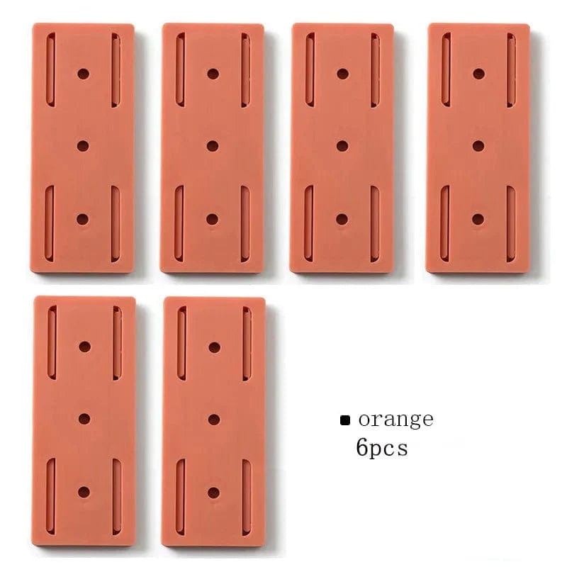 Samoprzylepne uchwyty ścienne do kuchni i biura 6 SZTUK Pomarańczowy / CHINY Cuisine Pratique Polska