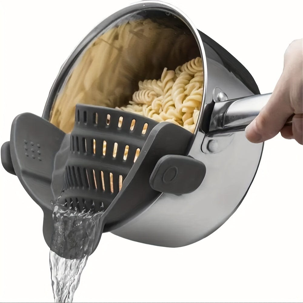 Silikonowe sitko do patelni - łatwe, ręczne filtrowanie owoców i warzyw - NL25678 szary Cuisine Pratique Polska