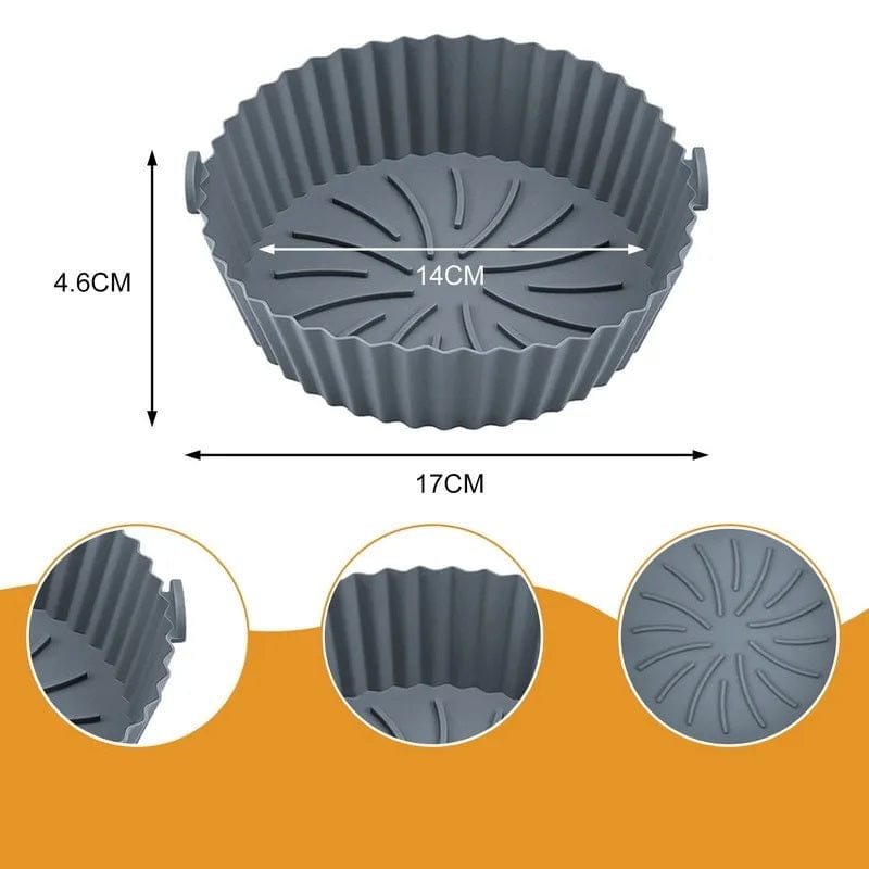 Silikonowy kosz do smażenia we frytkownicy powietrznej (14x17x4,6 cm) Szary Cuisine Pratique Polska