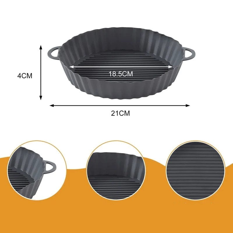 Silikonowy kosz do smażenia we frytkownicy powietrznej (18,5x21x4 cm) Szary Cuisine Pratique Polska