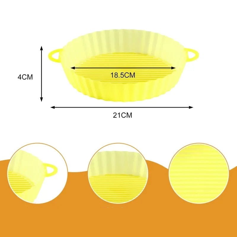 Silikonowy kosz do smażenia we frytkownicy powietrznej (18,5x21x4 cm) Żółty Cuisine Pratique Polska
