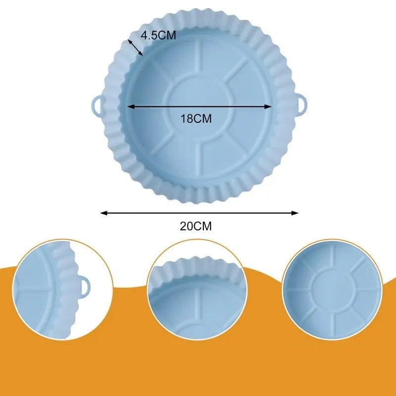 Silikonowy kosz do smażenia we frytkownicy powietrznej (18x20x4,5 cm) Niebieski Cuisine Pratique Polska